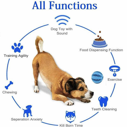 Dog Chew Toy Rubber Ball Dental Clean Teeth Healthy Food Dispenser Puppy Pet AU - Aimall