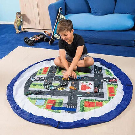 150cm Kids Play Mat Bag Portable Toy Storage Organizer Lego Toys Drawstring Bag - Aimall