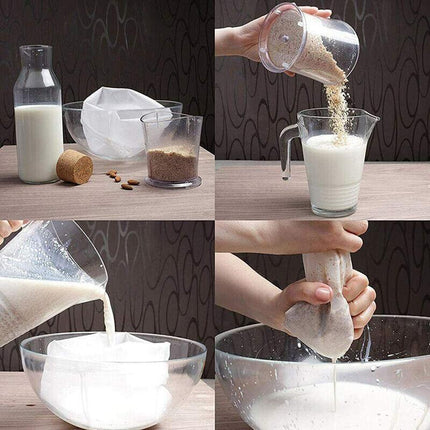 Micron Reusable Nylon Fine Mesh Food Strainer Filter Bag for Nut Milk Coffee AU - Aimall