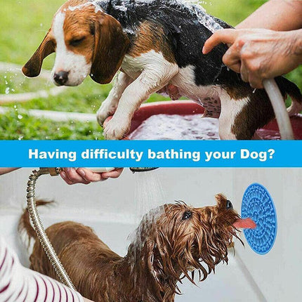 Fun Pet Dog Lick Pad Bath Washing Buddy Distraction Suction Grooming Helper Mat - Aimall