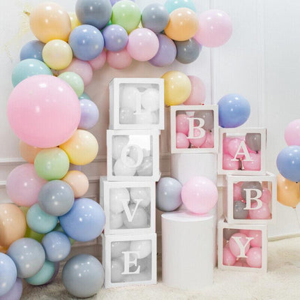 3/4PCS ONE BABY Transparent Balloon Box Girls Boys Shower 1st Birthday Party AU - Aimall