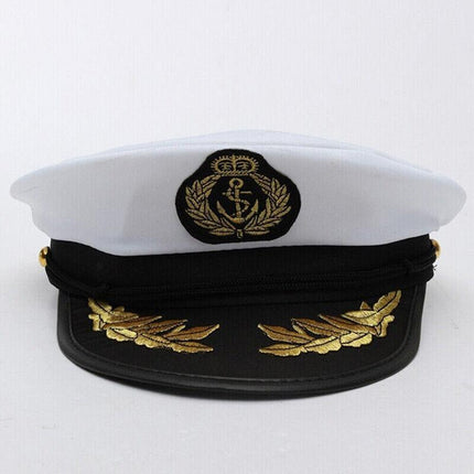 Sailor Cap Boat Captain Hat For Navy Skipper Costume Fancy Marine Dress AU - Aimall