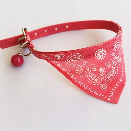 New Adjustable Leather Collar Bandana Neck Scarf Dog Puppy Cat Kitten AU StockAU - Aimall