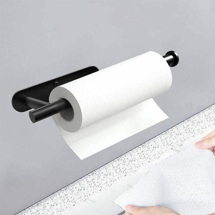 Kitchen Hanger Paper Roll Cabinet Towel Holder OrganizerRack Shelf Wall Adhesive - Aimall