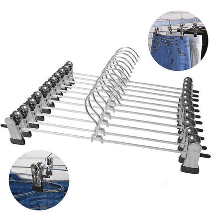 Metal Clip Hangers Trouser Skirt Coat Pants Bulk Clothes Clothing Coathangers AU - Aimall