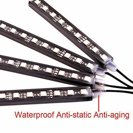 4X 12V 9LED RGB Car Interior LED Strip Lights Wireless Remote Control Music AU - Aimall