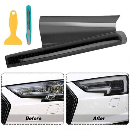 Light Smoke Black 2Mx30CM Car Headlight Tint Wrap Tail Fog Light Vinyl Wrap Kit - Aimall