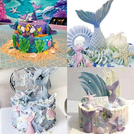 Mermaid Tail Sea Shell Silicone Cake Fondant Sugarcraft Mould Chocolate Mold AU - Aimall