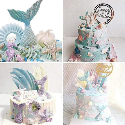 Mermaid Tail Sea Shell Silicone Cake Fondant Sugarcraft Mould Chocolate Mold AU - Aimall