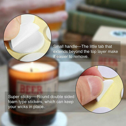100 /200 Pcs Candle Wick Stickers Heat Resistance DIY Candle Making Double-Sided - Aimall