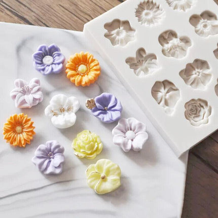 3D Silicone Flower Lace Fondant Mould Cake Border Decor Baking Mold SugarcraftAU - Aimall