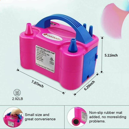 Electric Balloon Pump Ballon Inflator 600W Power 2 Nozzles Portable AU Plug Air - Aimall