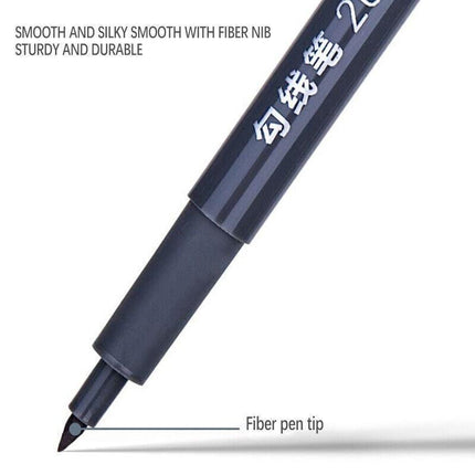 6 PCS Set 6 Sizes Micro Pen Fineliner Ink Pens Waterproof Fine Point Line Black - Aimall