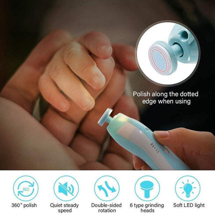 Electric Baby Nail Trimmer Infant Newborn Safe Grinder Clipper Tools Set AUStock - Aimall