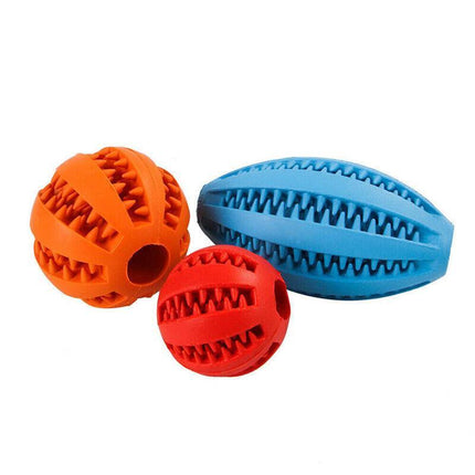 Dog Chew Toy Rubber Ball Dental Clean Teeth Healthy Food Dispenser Puppy Pet AU - Aimall