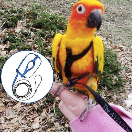 Pet Parrot Bird Harness Lead Leash Flying Training Rope Cockatiel Outdoor AU - Aimall