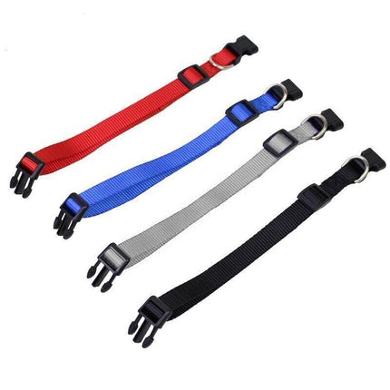 Dog Puppy Pet Collar Adjustable Nylon Toy Small Medium Large pink blue red black - Aimall