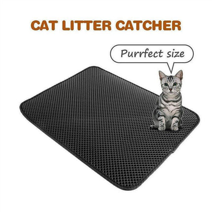 Double-Layer Cat Litter Mat Waterproof Trapper Foldable Pad Pet Rug Home UrineAU - Aimall