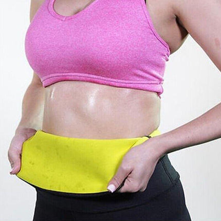 Hot Fit Body Shaper Slimming Belt Waist Trainer Tummy Trimmer Sweat Fat Burn Oz Aimall