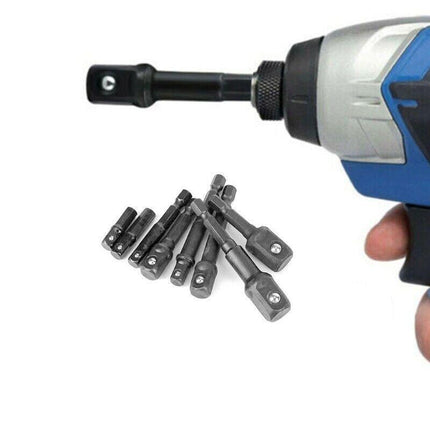 8X Drill Socket Adapter Set Impact Nut Driver Hex Extension Bits 1/4" 3/8" 1/2" - Aimall
