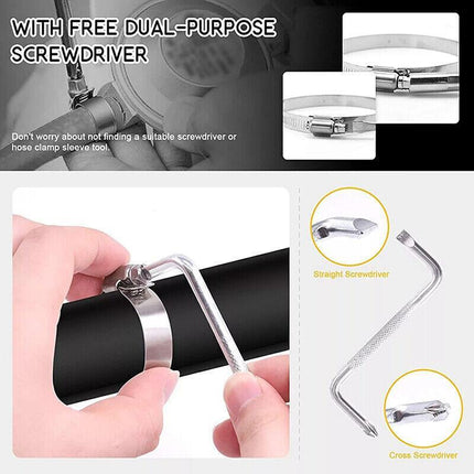 Stainless Steel Hose Clamps Clips Range Worm Gear Pipe Clamp Kit AU STOCK 91PCS - Aimall