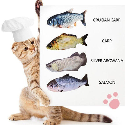 Electric Dancing Fish Kicker Cat Toy Wagging Realistic Moves USB Rechargeable AU - Aimall