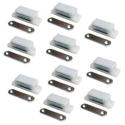 2/6/10/24/48pcs White Magnetic Door Catch Cupboard Cabinet Wardrobe Drawer Latch - Aimall