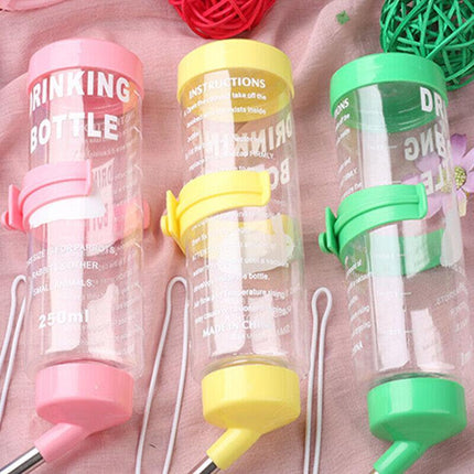 2X Pet Guinea Pig Rabbit Hamster Rat Drinker Drinking Water Bottle Waterer 250ML - Aimall