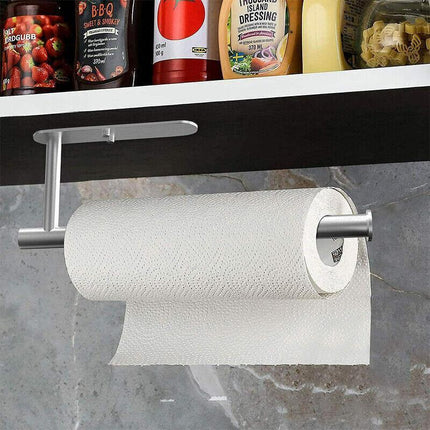 Kitchen Hanger Paper Roll Cabinet Towel Holder OrganizerRack Shelf Wall Adhesive - Aimall