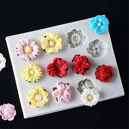 3D Silicone Flower Lace Fondant Mould Cake Border Decor Baking Mold SugarcraftAU - Aimall