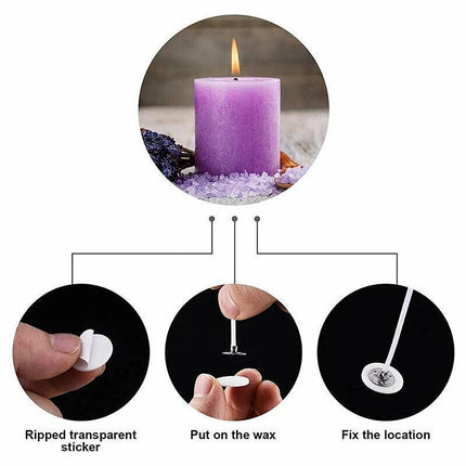 100 /200 Pcs Candle Wick Stickers Heat Resistance DIY Candle Making Double-Sided - Aimall