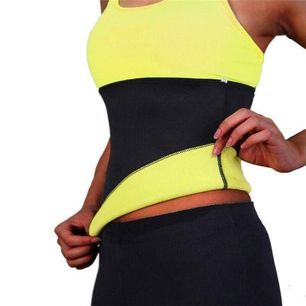 Hot Fit Body Shaper Slimming Belt Waist Trainer Tummy Trimmer Sweat Fat Burn Oz Aimall