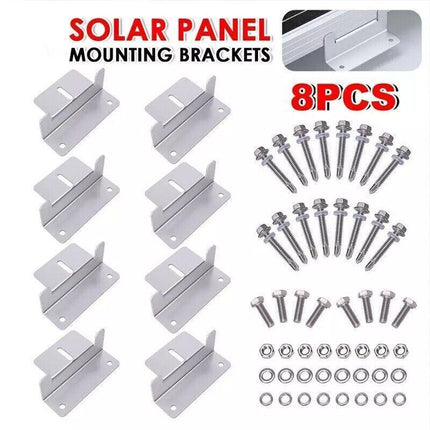 8PCS Solar Panel Mounting Z Bracket Set For Flat Roof Wall Mount Kit Aluminum AU - Aimall