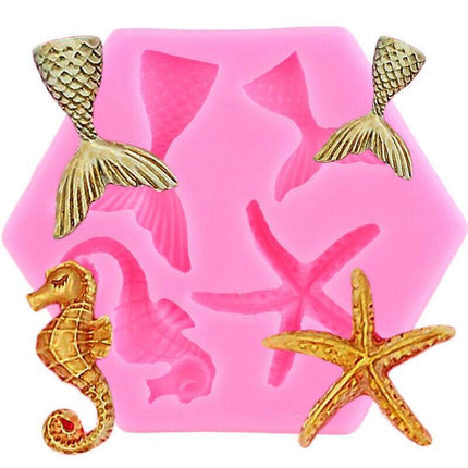 Mermaid Tail Sea Shell Silicone Cake Fondant Sugarcraft Mould Chocolate Mold AU - Aimall