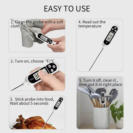 2X Candy Jam Meat Cooking Food Digital Thermometer Kitchen BBQ Temperature Probe - Aimall