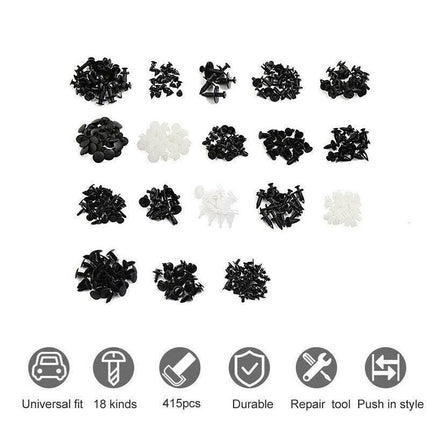 415pcs Car Body Push Retainer Pin Rivet Trim Plastic Clips Panel Moulding Kit AU - Aimall