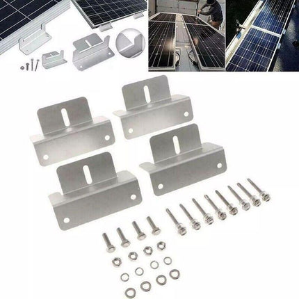 8PCS Solar Panel Mounting Z Bracket Set For Flat Roof Wall Mount Kit Aluminum AU - Aimall