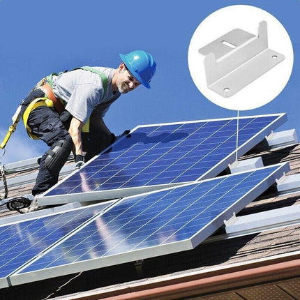 8PCS Solar Panel Mounting Z Bracket Set For Flat Roof Wall Mount Kit Aluminum AU - Aimall