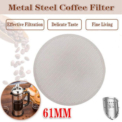 61mm Metal Stainless Steel Fine Coffee Filter Mesh Compatible With AeroPress AU - Aimall