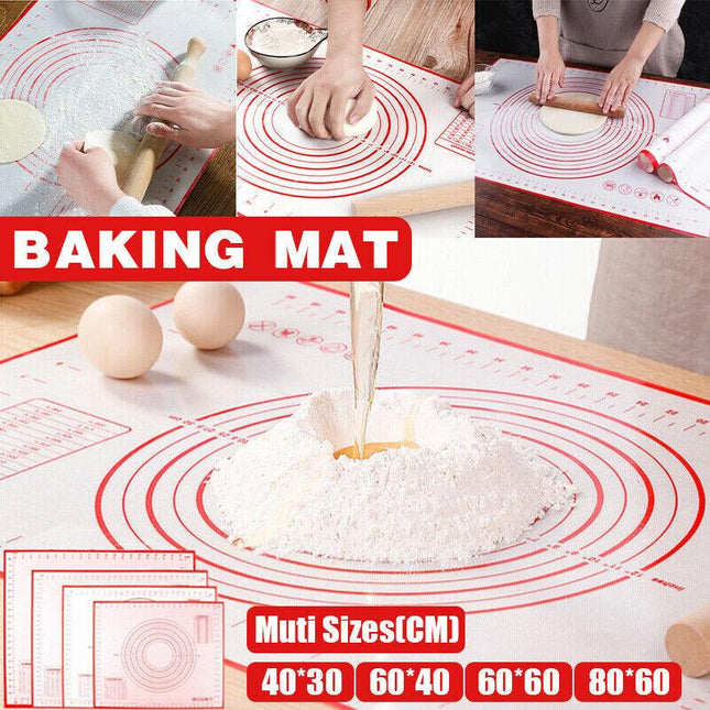 Non-Stick Silicone Baking Mat Rolling Cake Dough Scale Pastry Clay Fondant Sheet - Aimall