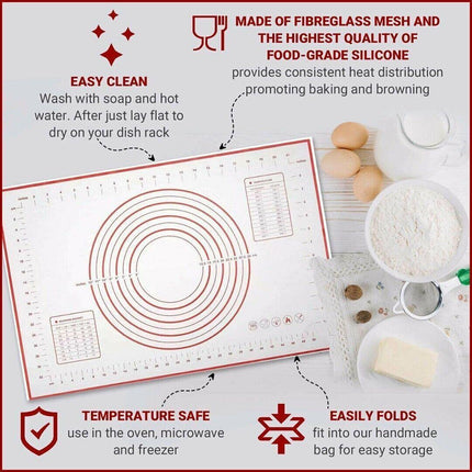 Non-Stick Silicone Baking Mat Rolling Cake Dough Scale Pastry Clay Fondant Sheet - Aimall
