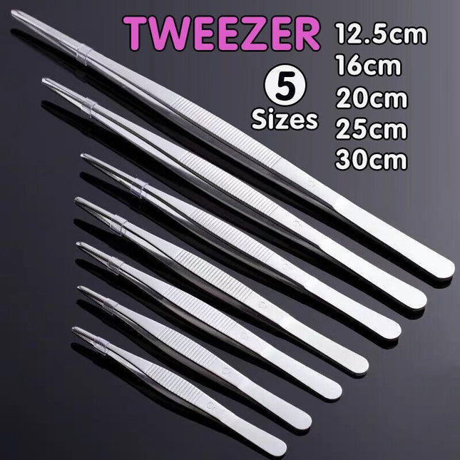 Kitchen Tweezers Silver Garden Tweezer for Professional Use Craft Home Long AU - Aimall