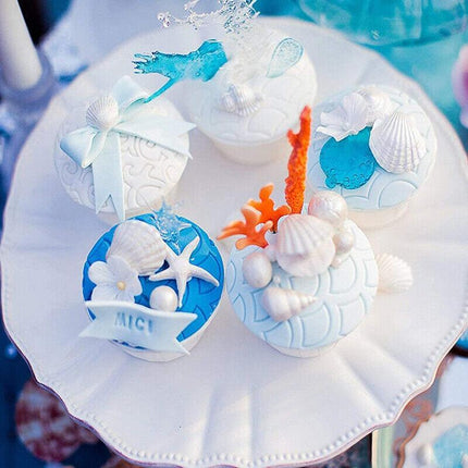 Mermaid Tail Sea Shell Silicone Cake Fondant Sugarcraft Mould Chocolate Mold AU - Aimall