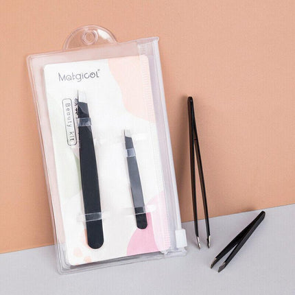 STAINLESS STEEL Hair Eyebrow TWEEZERS Plucker Puller Beauty Nail Slanted Tip AU - Aimall
