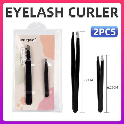 STAINLESS STEEL Hair Eyebrow TWEEZERS Plucker Puller Beauty Nail Slanted Tip AU - Aimall