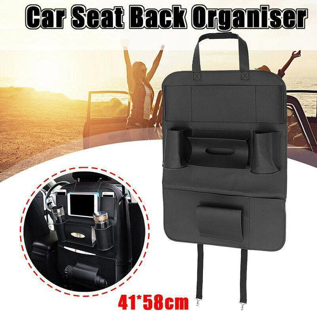Car Seat Back Organiser Tidy Organizer Travel Kid Storage Bag Pocket Cup Holder - Aimall