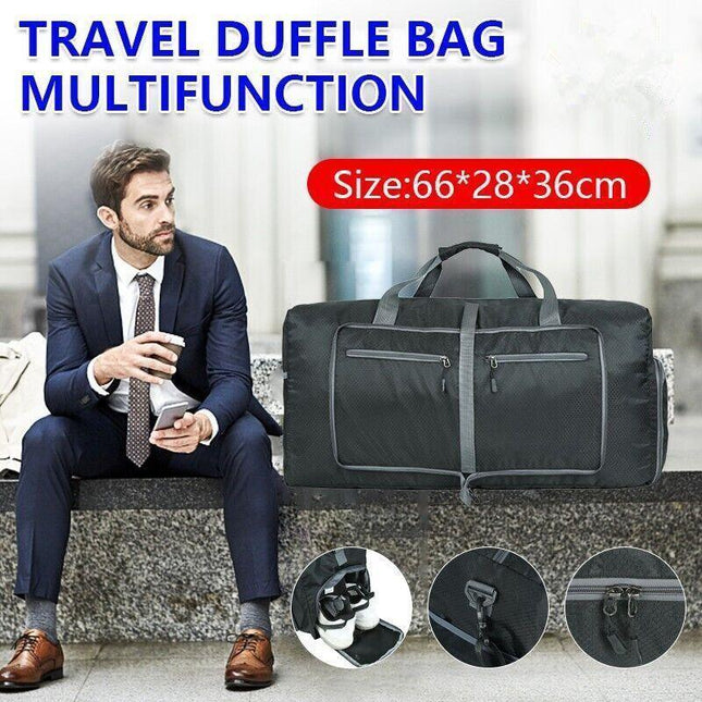 Large Gym Duffel Bags 70L Canvas Travel Bag Waterproof Fitness Shoes Compartment - Aimall