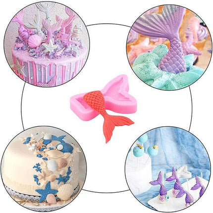 Mermaid Tail Sea Shell Silicone Cake Fondant Sugarcraft Mould Chocolate Mold AU - Aimall