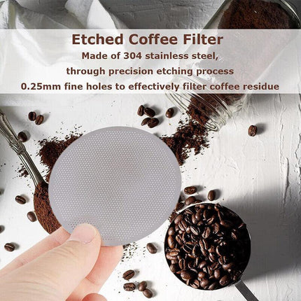 61mm Metal Stainless Steel Fine Coffee Filter Mesh Compatible With AeroPress AU - Aimall