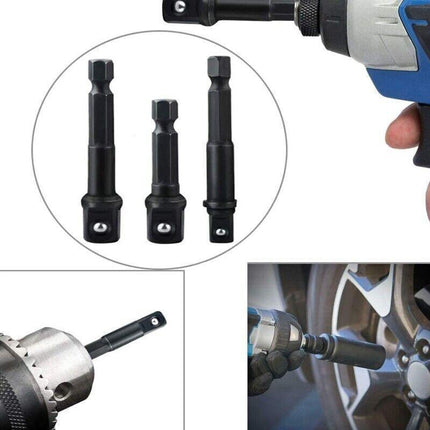 8X Drill Socket Adapter Set Impact Nut Driver Hex Extension Bits 1/4" 3/8" 1/2" - Aimall